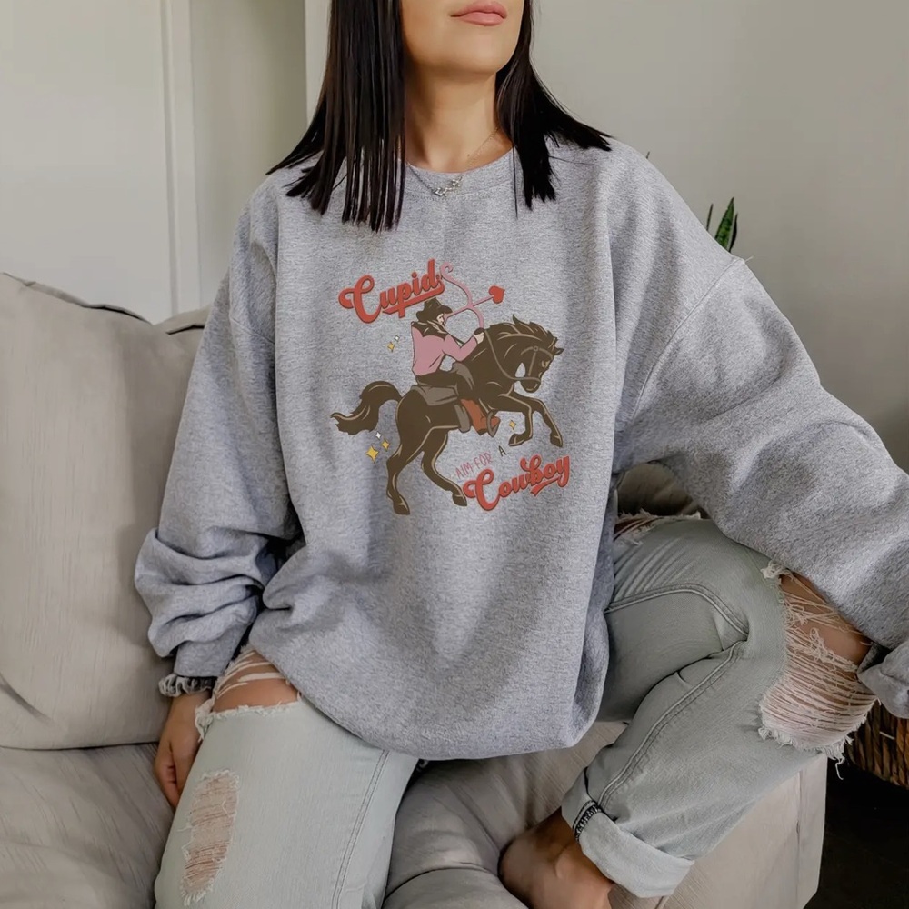 Cupid aim for a cowboy Sweatshirt